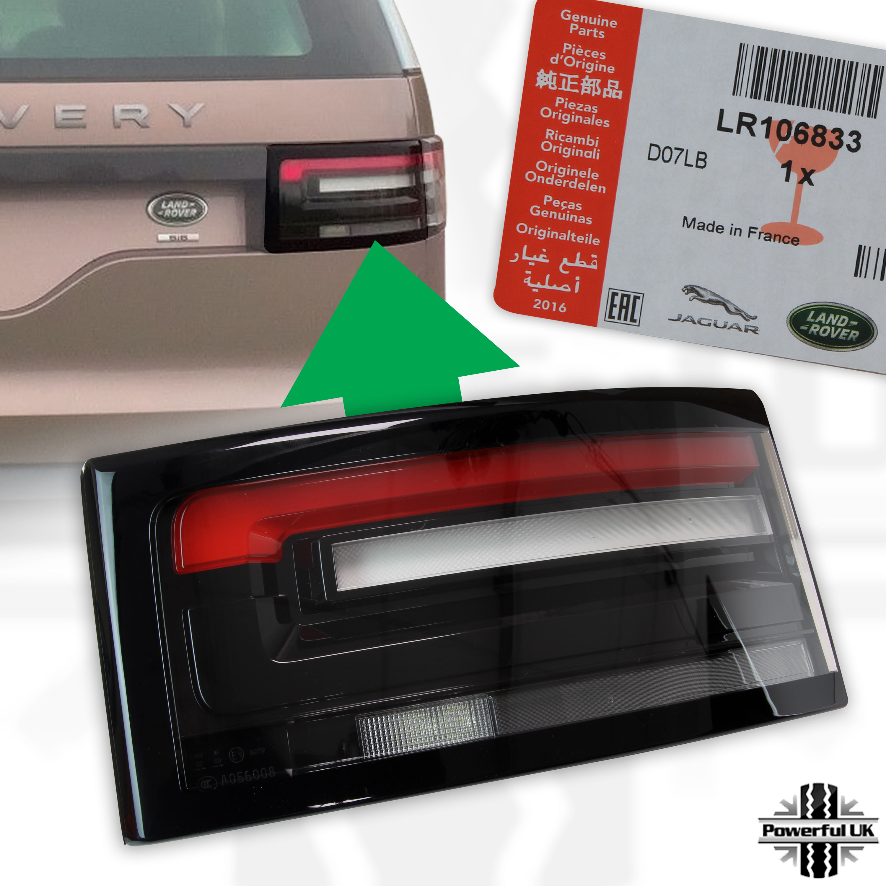 Land Rover Discovery 5 rear light tail lamp Right Hand offside genuine