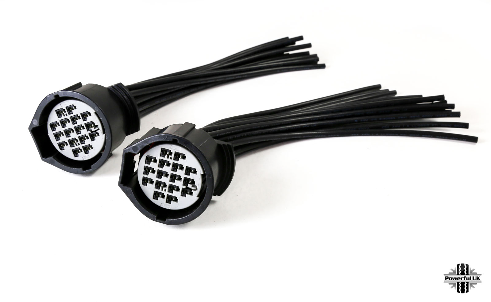 Headlight connectors headlamp plugs (Pair) 16 way socket+wires for