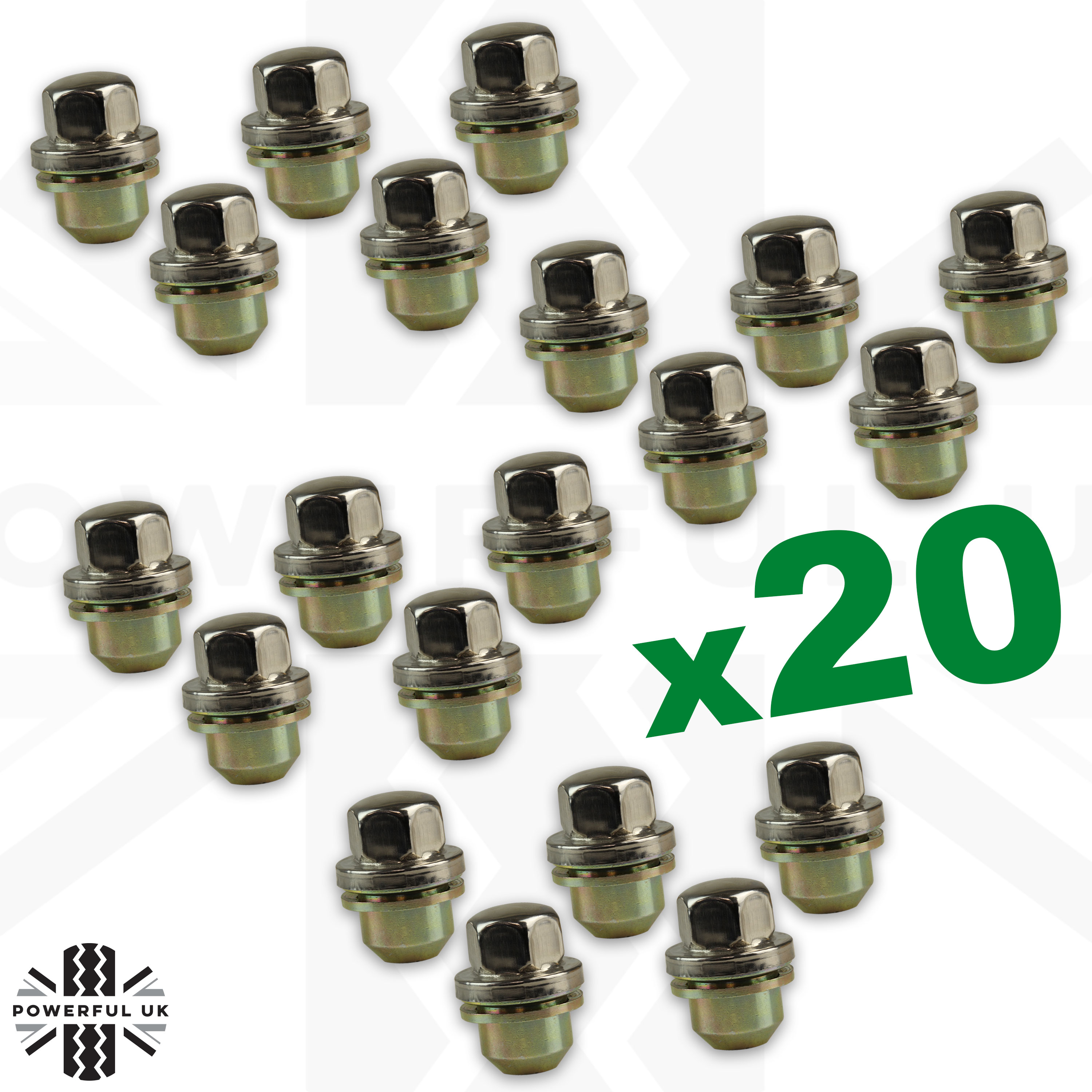 20pc Wheel nut kit to Fit LandRover Discovery 2 alloy 18 19" Sloped