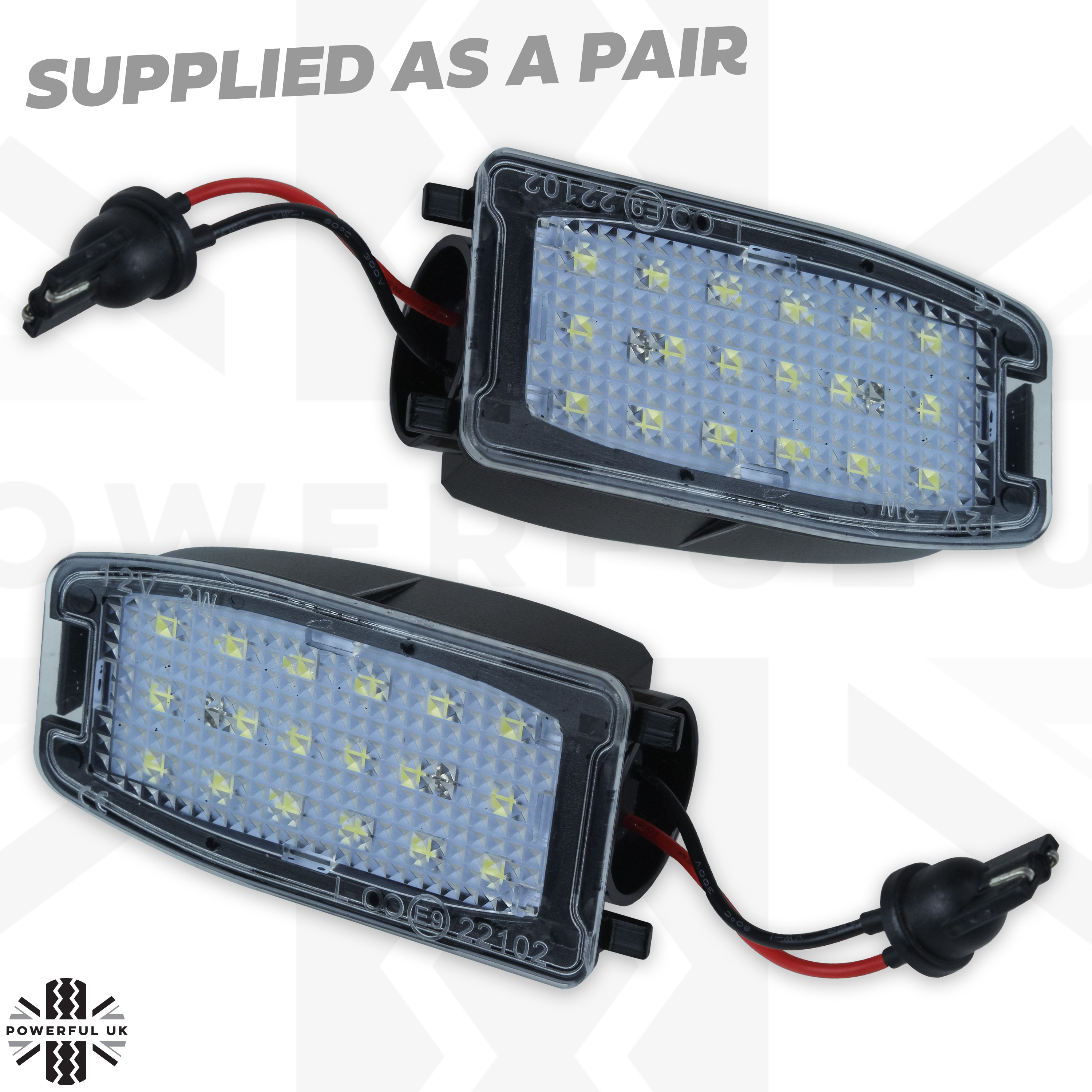 2xLED under mirror puddle light lamps bulb for LandRover