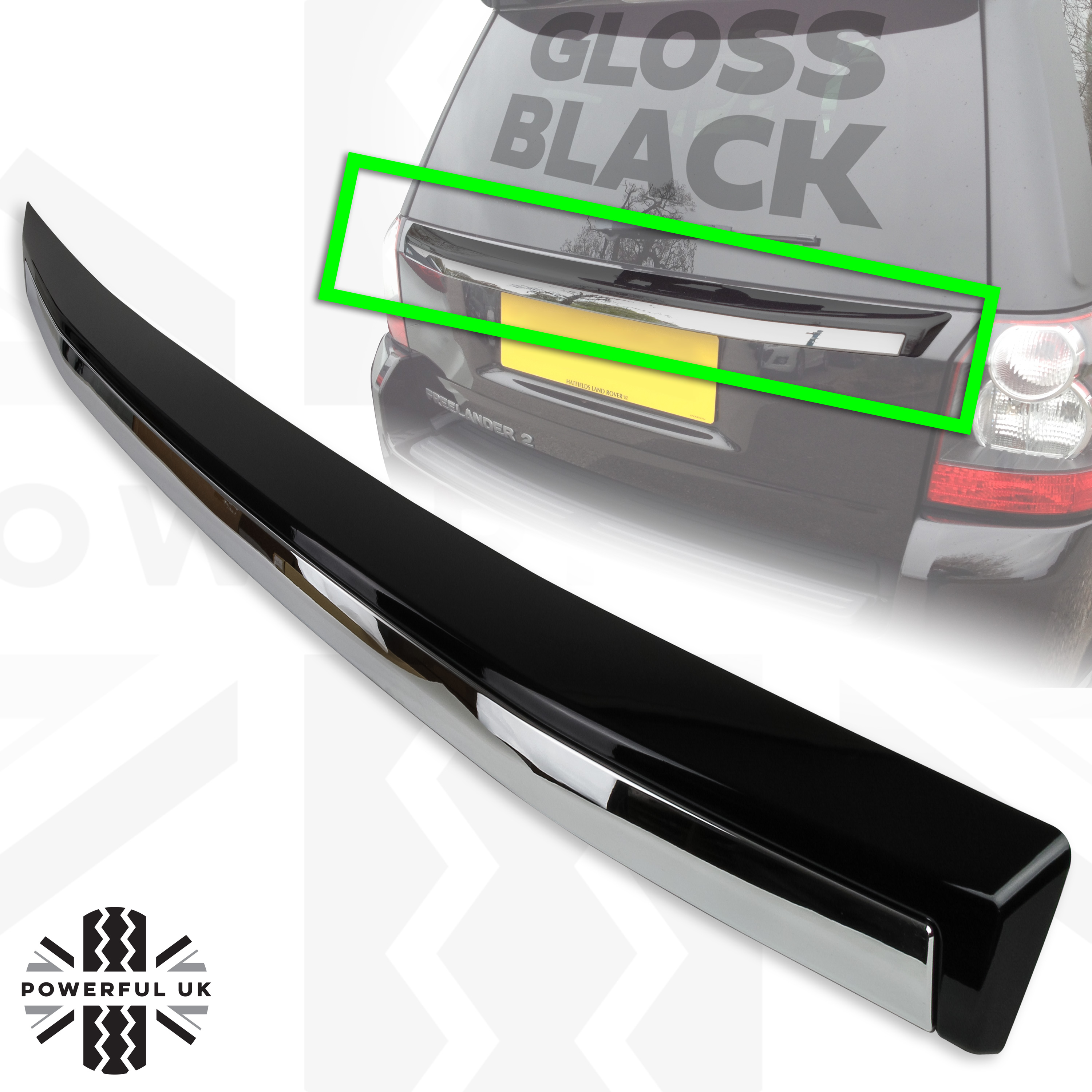 Tailgate Trim Upgrade Gloss Black Chrome for Freelander 2 LR2 eBay