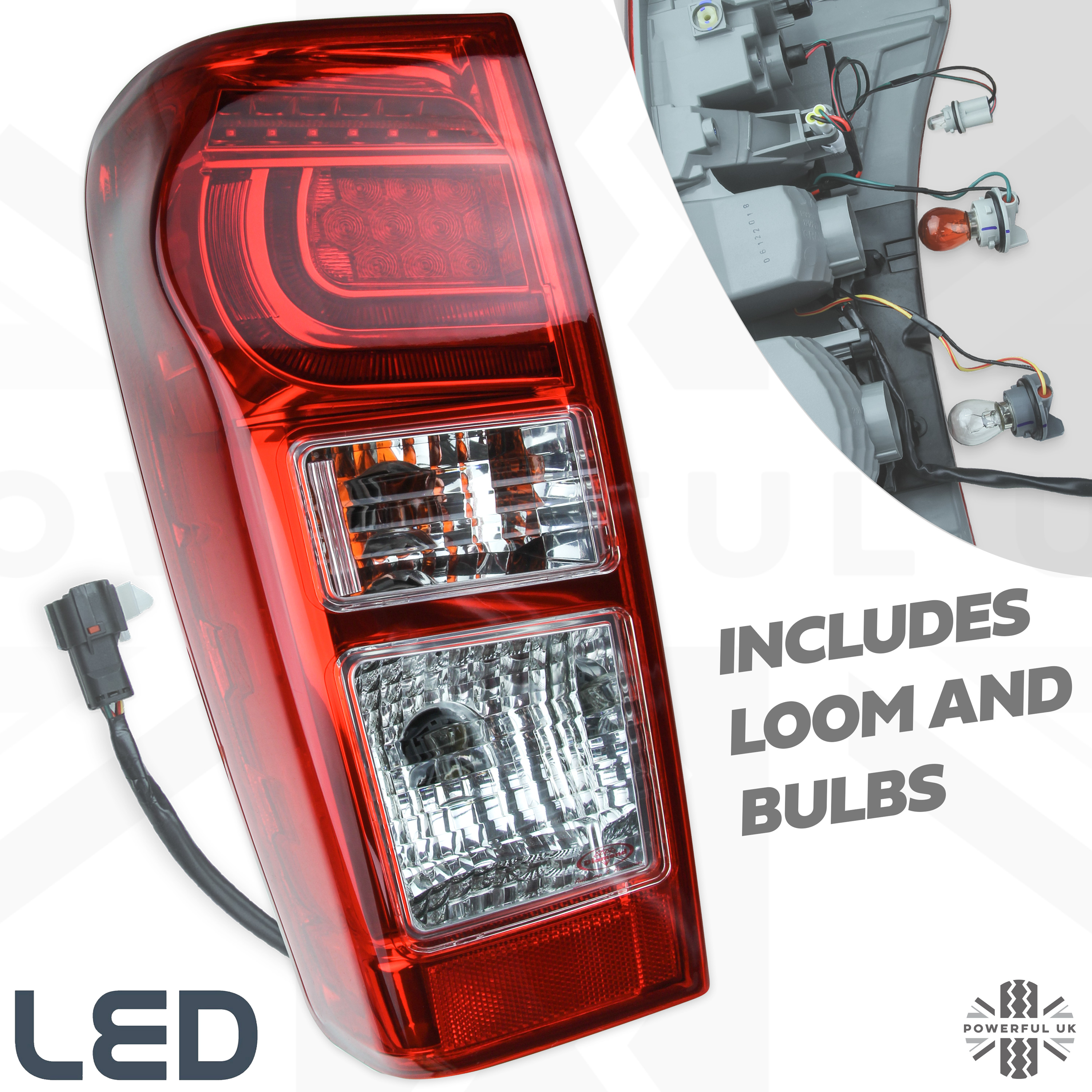 Rear LED tail Light lamp Isuzu Rodeo DMax pickup 2012> lens Left LH