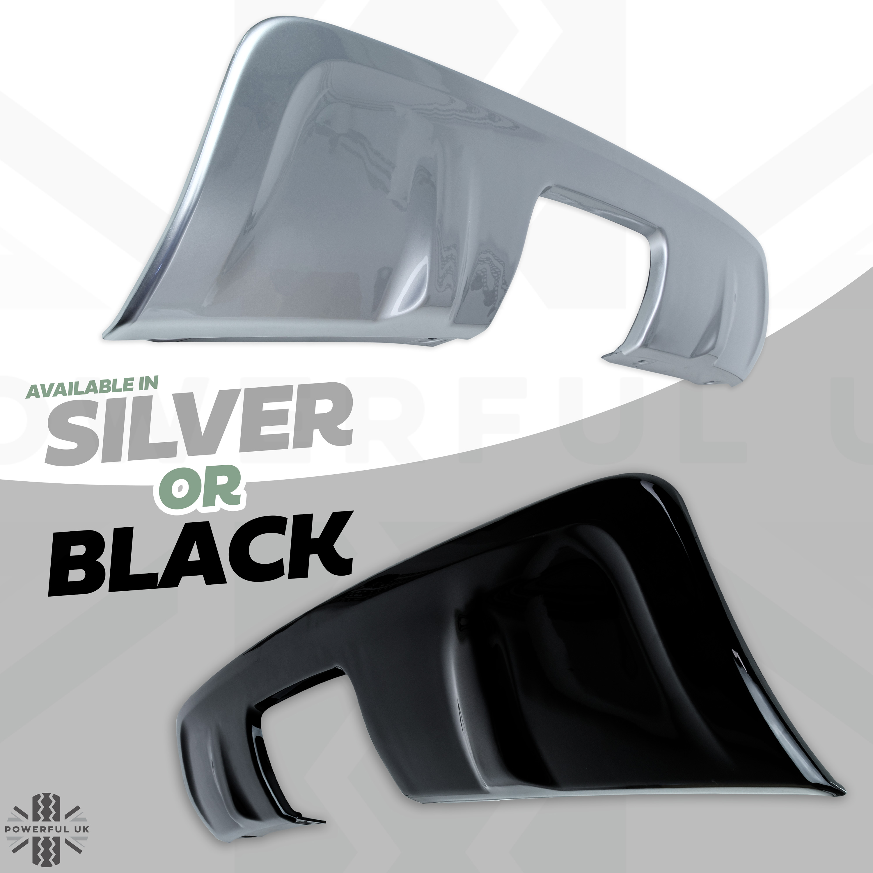 Rear bumper tow eye cover in Silver for Discovery 5 with fixed TOW