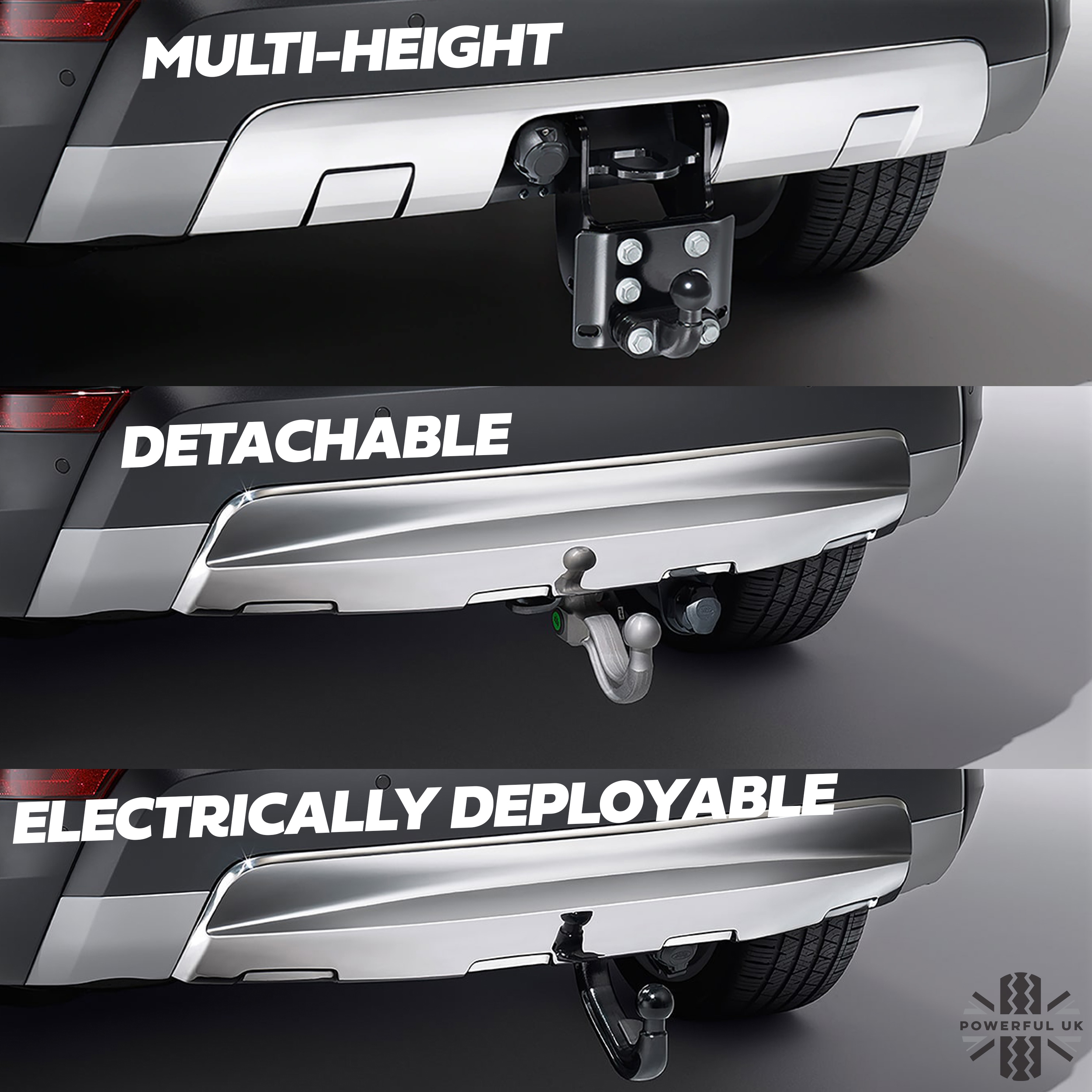 Rear bumper tow eye cover in Silver for Discovery 5 with fixed TOW