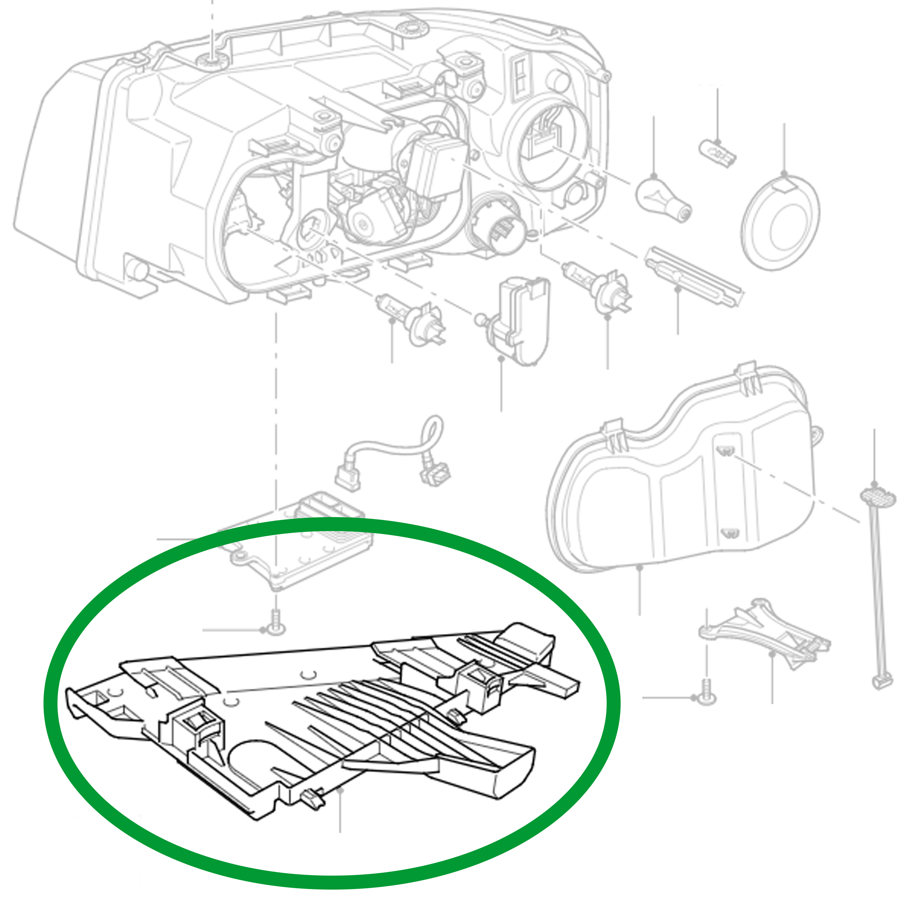 Headlight base mount plinth for Land Rover Freelander 2 Head Lamp LR2 ...