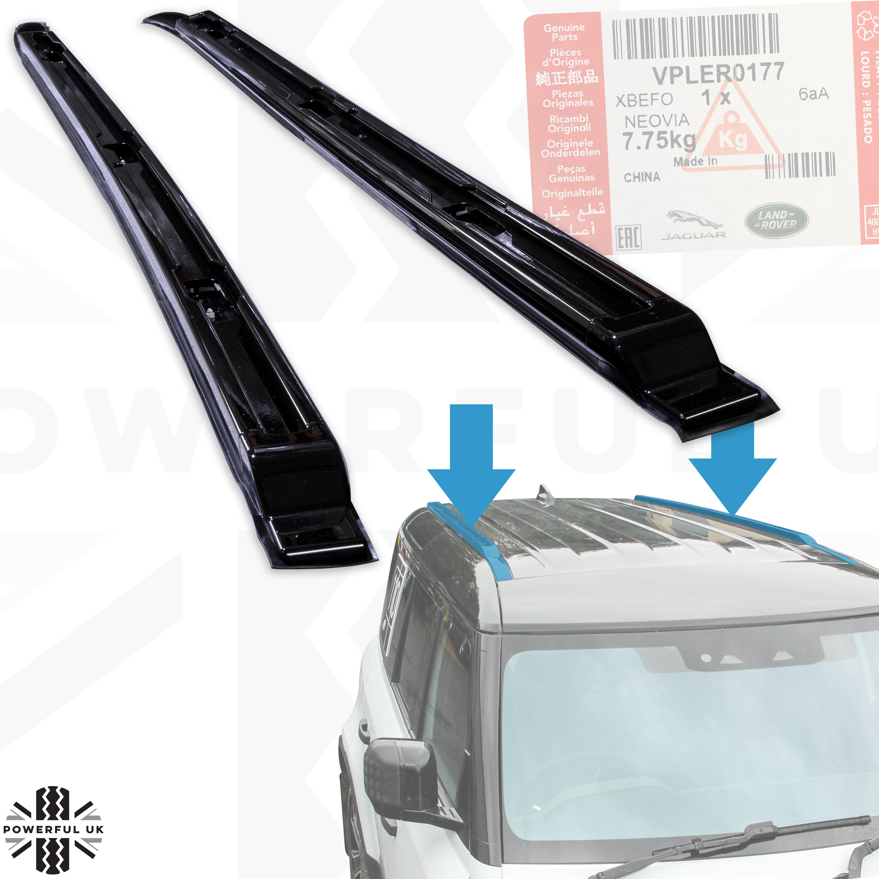 Roof rails Black Land Rover New Defender 110 2020 Genuine VPLER0177