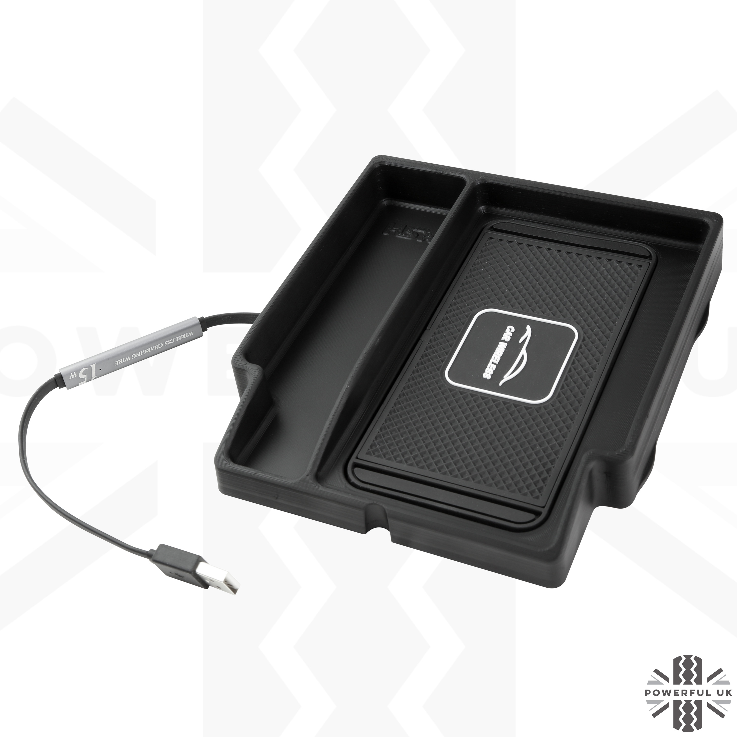 Wireless phone charging tray for Range Rover Sport L494 storage USB