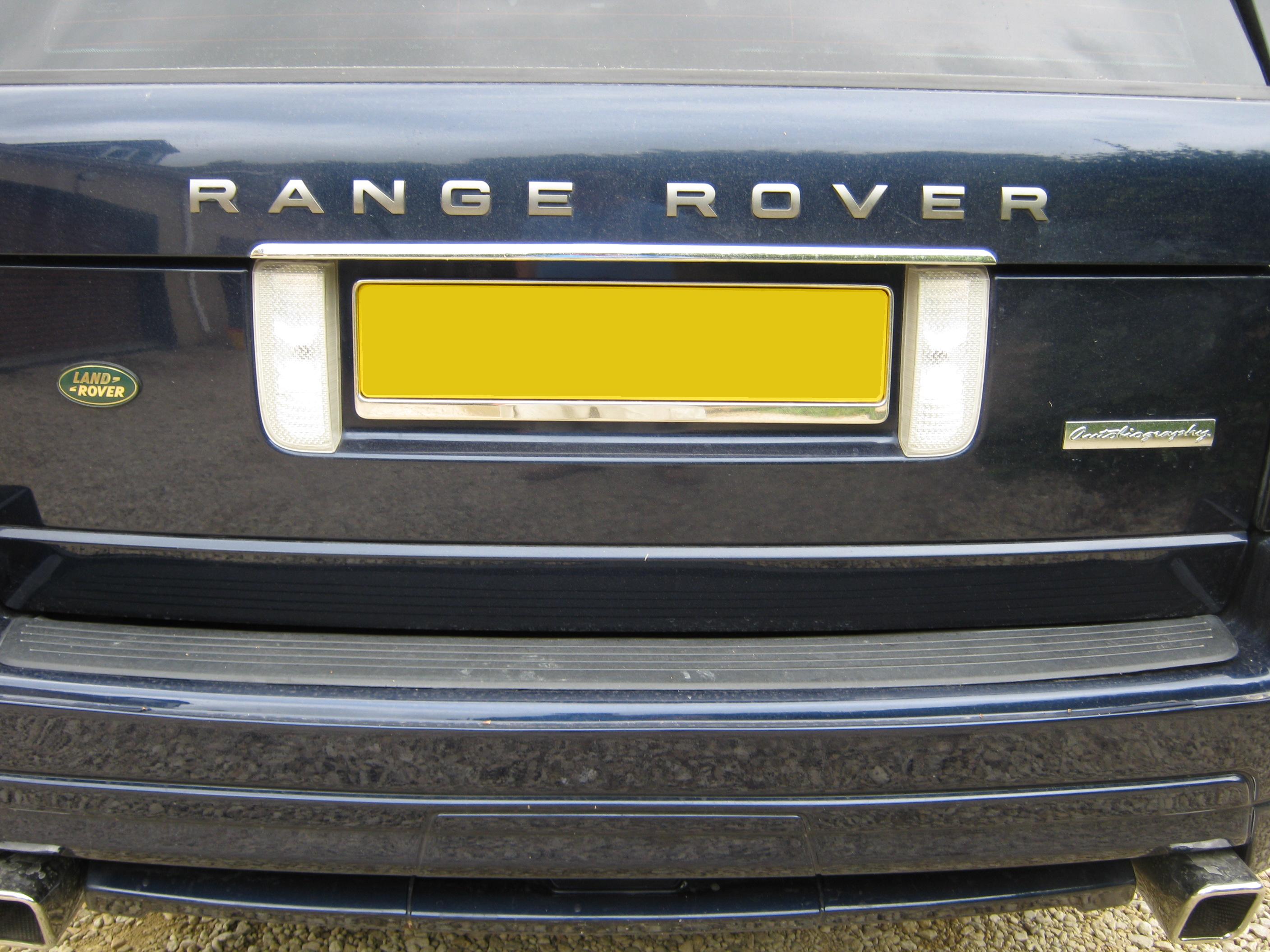 Stainless Steel Rear Number Plate Surround for Range Rover L322 20022012 eBay