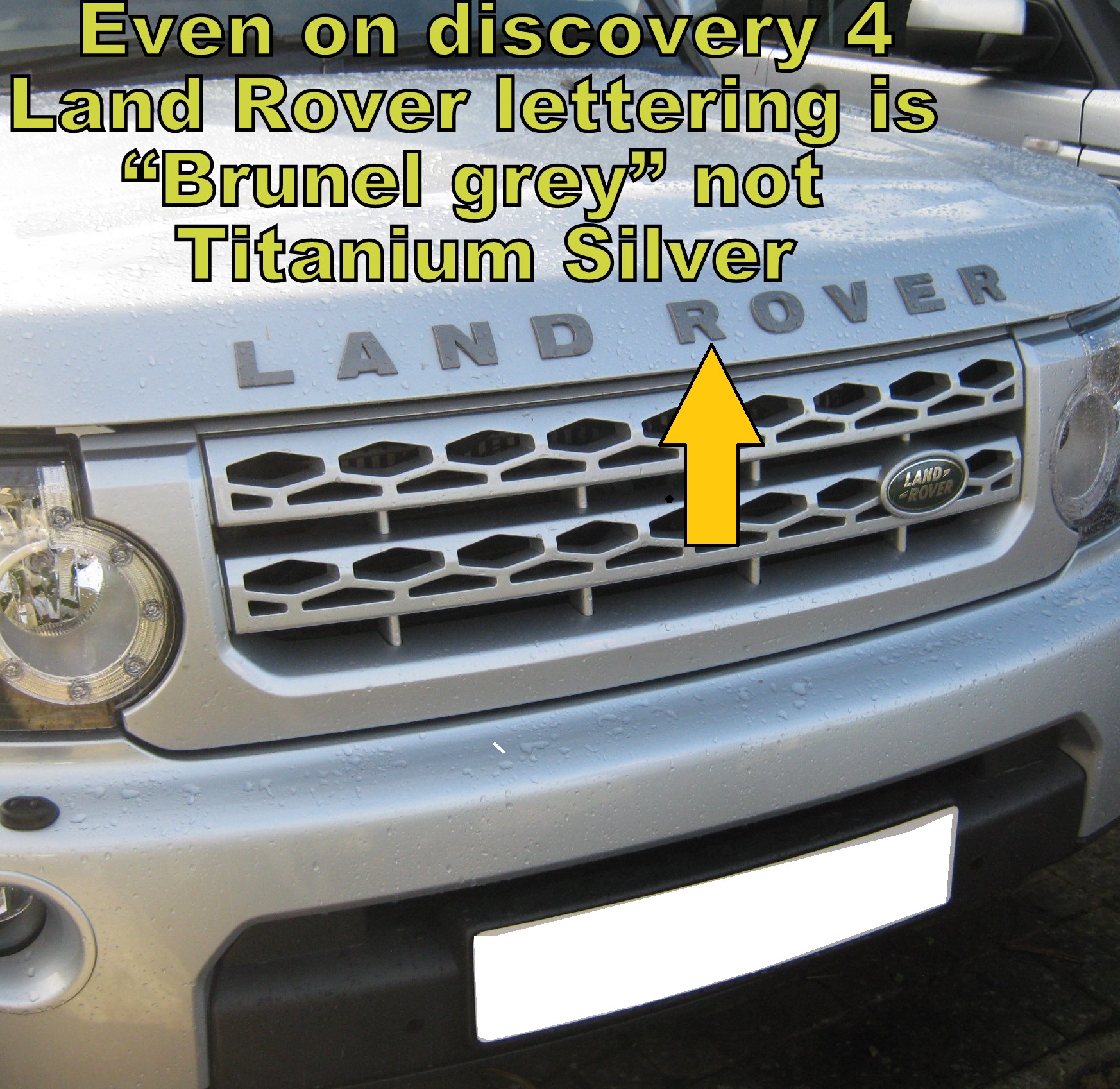 Titanium Silver Lettering LAND ROVER for discovery 3 4 LR3 hood