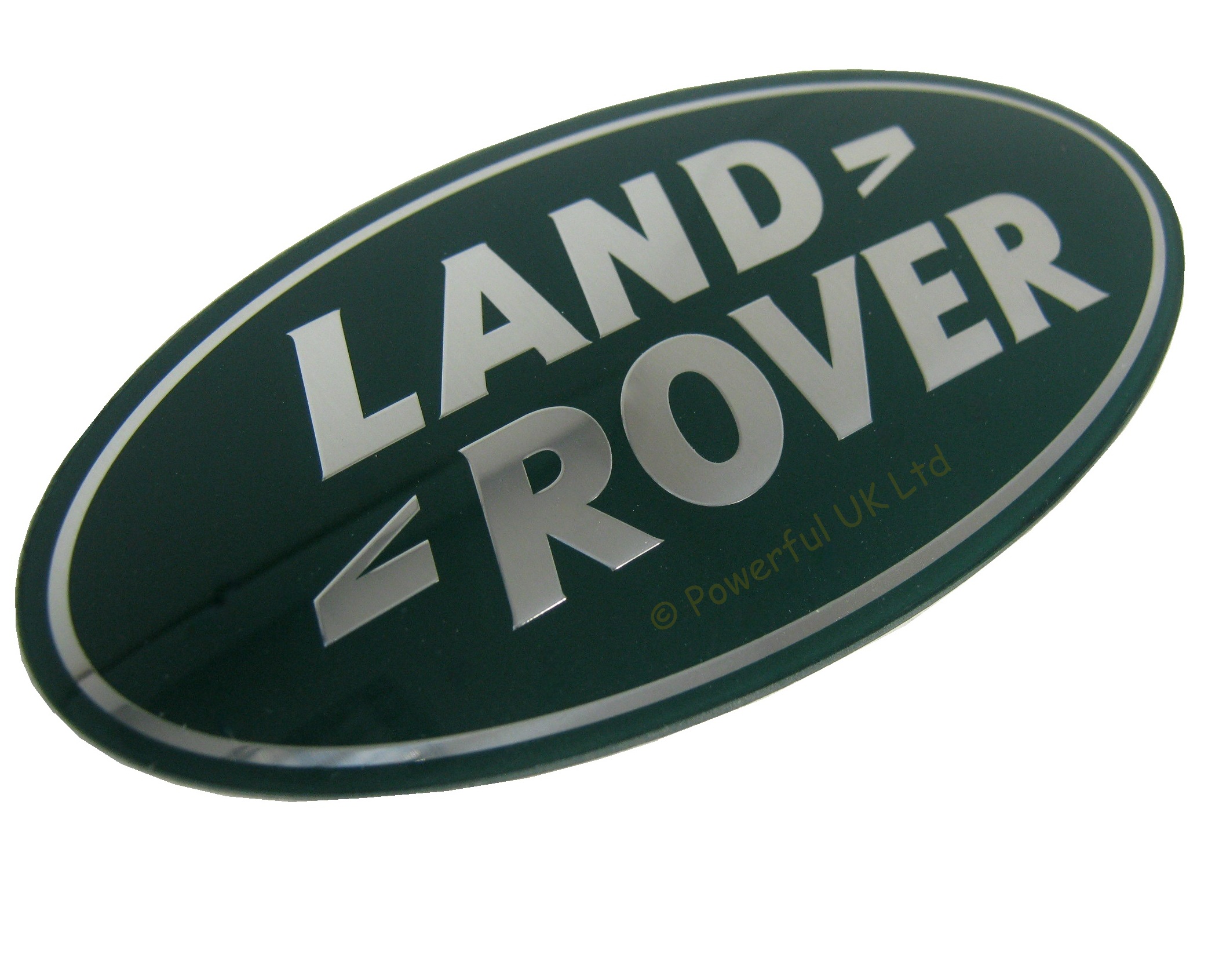 Genuine Land Rover Oval badge green and silver fits Defender SVX front ...