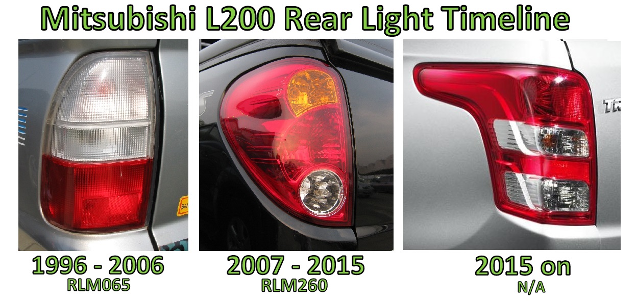 Black Chrome LED Rear Light kit for Mitsubishi L200 Mk5 Warrior tail lamp 05 06+
