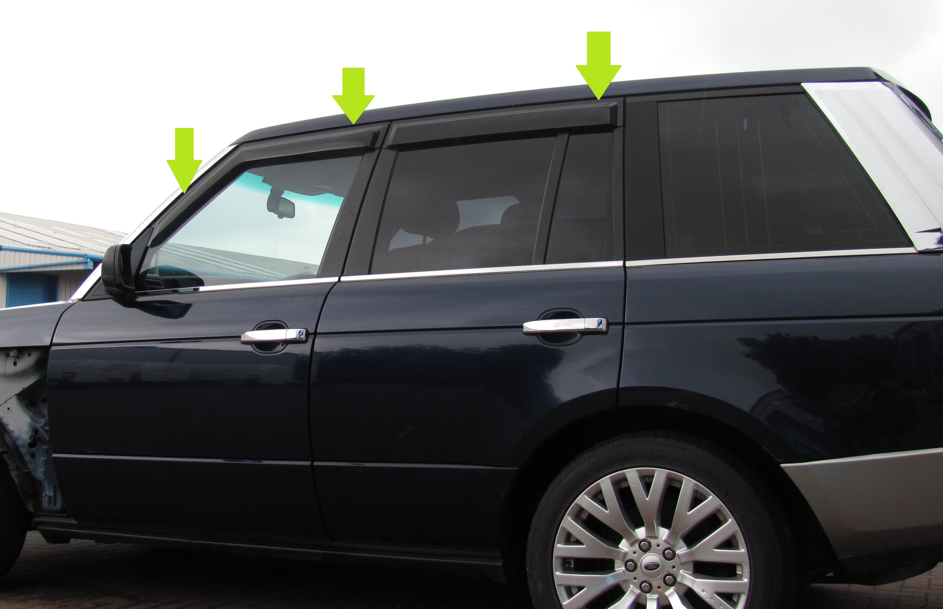 Window Wind/rain deflector tinted smoked kit for Range Rover L322 2002 ...