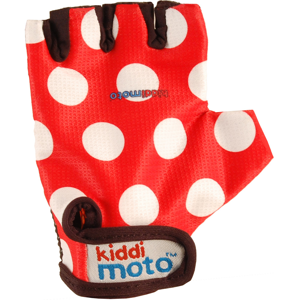 Kiddimoto Childs Bike BMX Micro Stunt Scooter Skate Gloves Red Polka