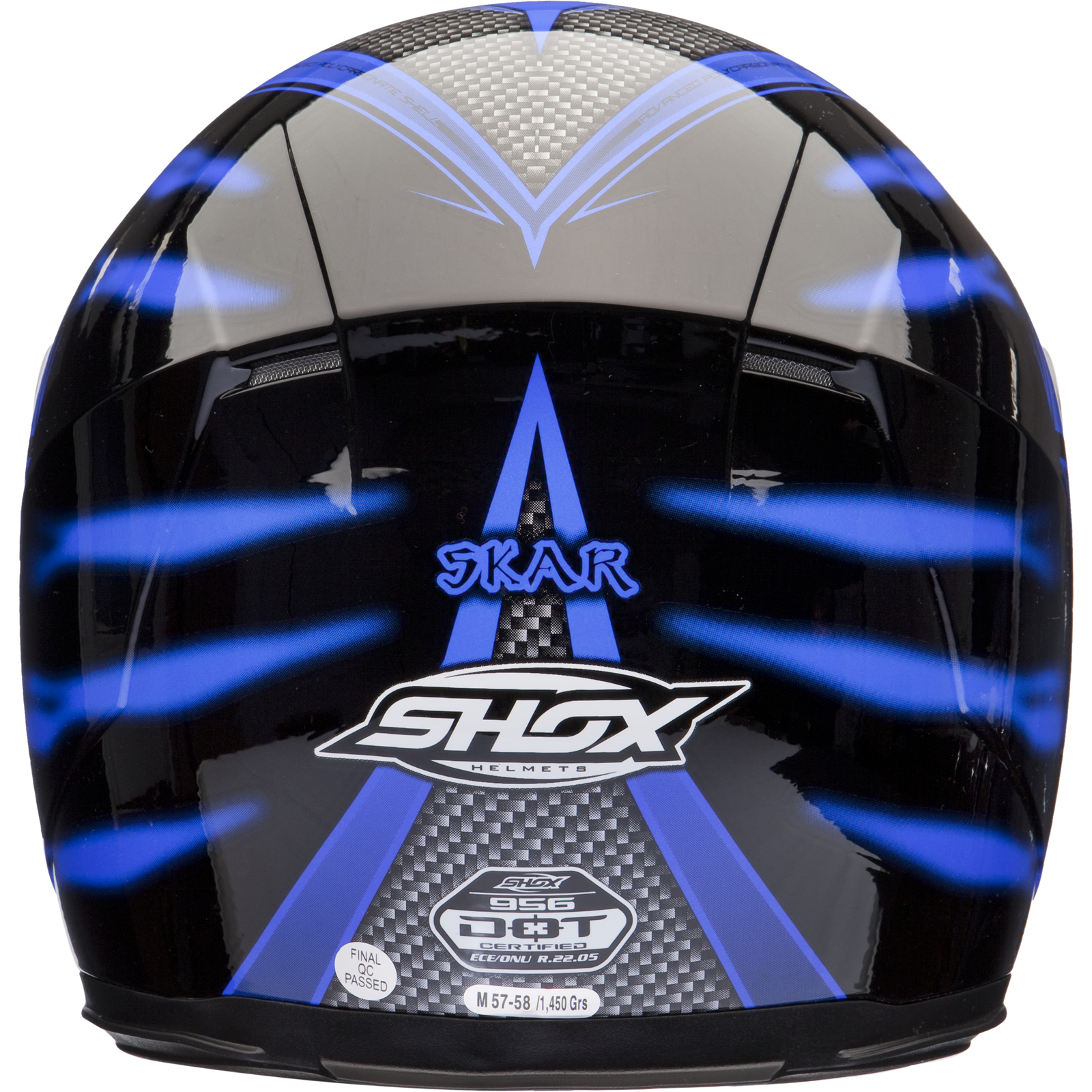 Shox Sniper Skar Blue Motorcycle Helmet Full Face Scooter Motorbike