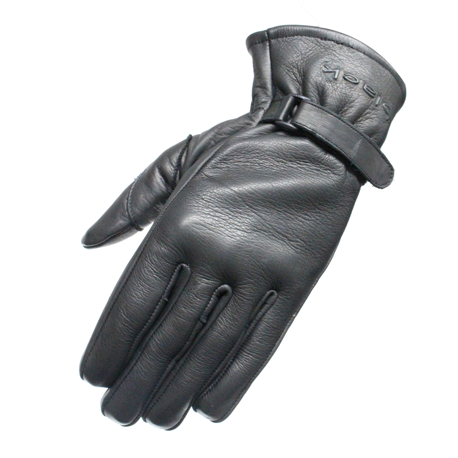 Guantes clásicos de cuero negro Axel para motocicleta guantes de ciclista vintage - Imagen 9 de 16