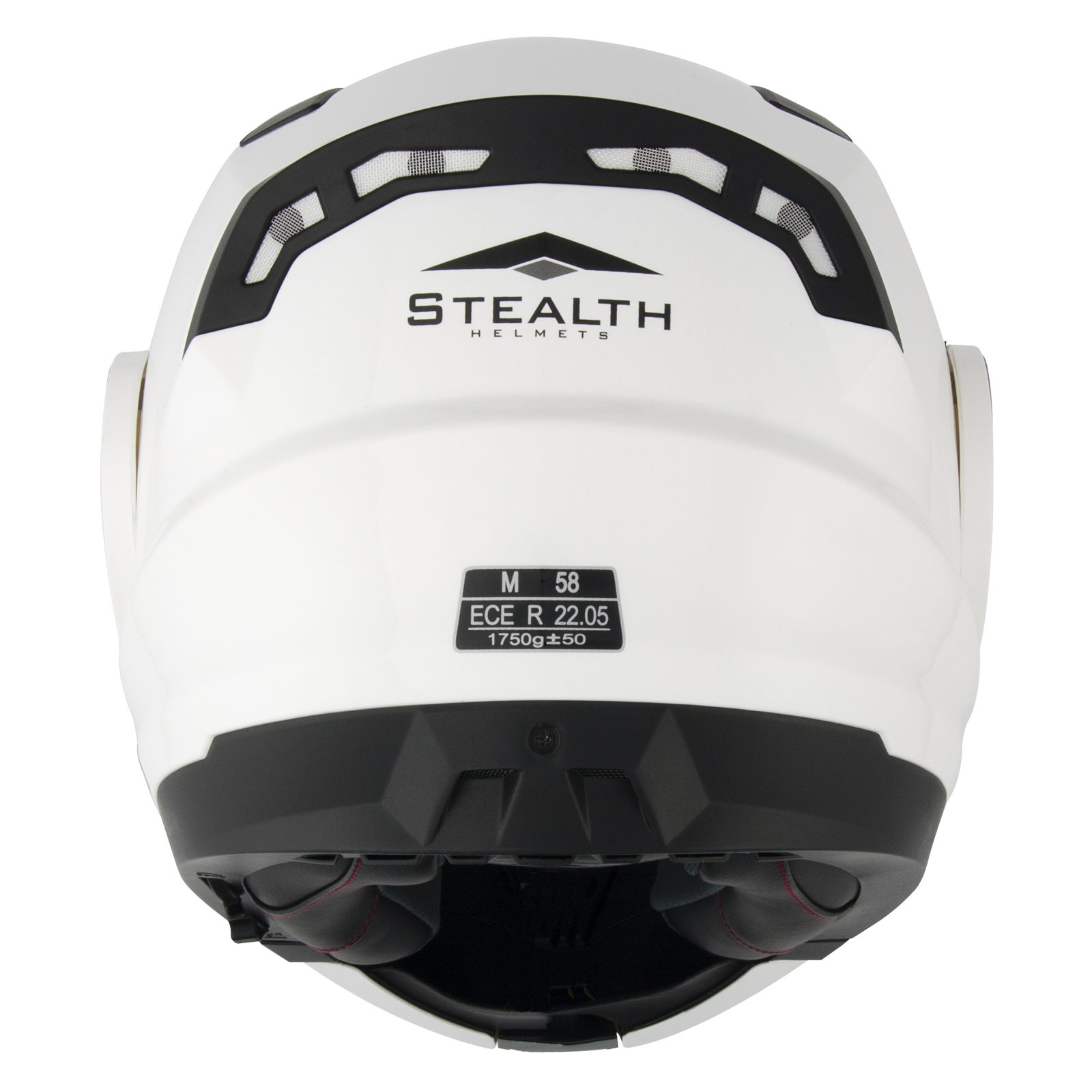 Stealth HD189 Solid Flip Up Front Plain White Motorcycle Helmet Touring ...