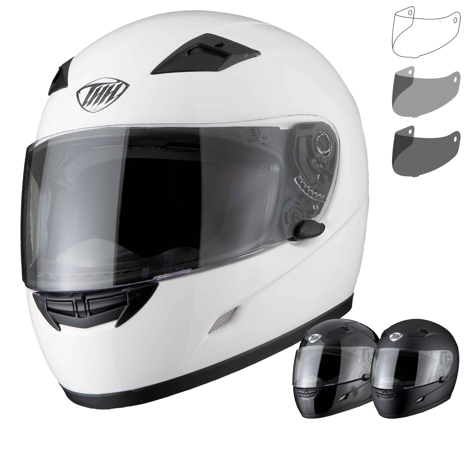 THH TS39 Plain Full Face Helmet With Additional Visor Full Face