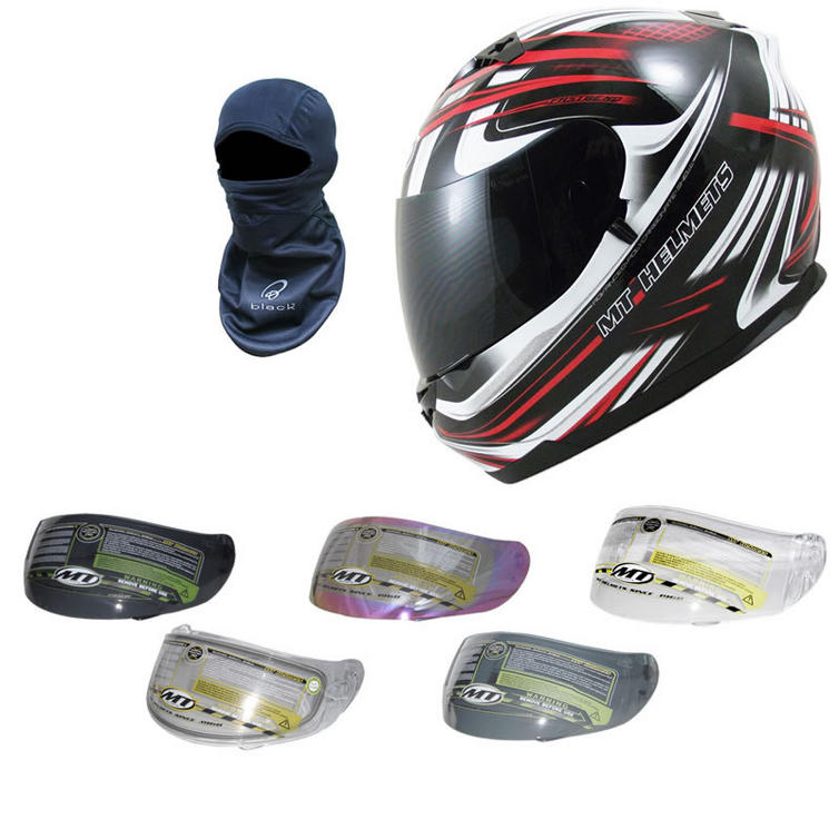 Red with Additional Visor & FREE Balaclava///MT Blade SV Reborn Motorcycle Helmet Black/Red with