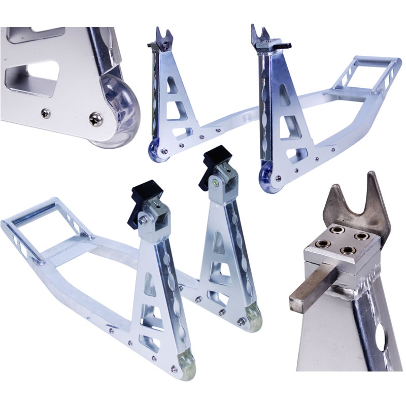 Motrax Aluminium Front & Rear Paddock Stand Set Clearance