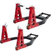 Black Pro Range Heavy Duty Aluminium Front & Rear Paddock Stand (B5067 & B5066)