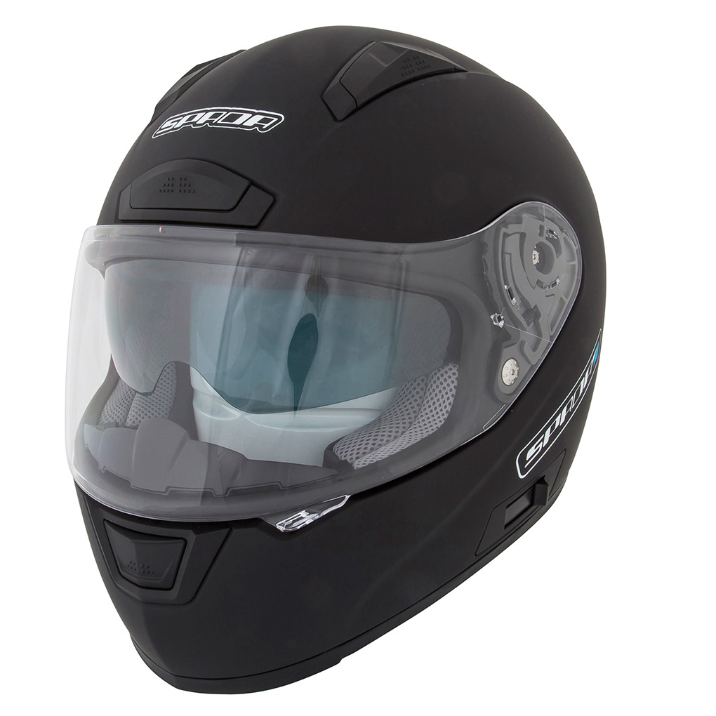 SPADA ARC PLAIN FULL FACE MOTORCYCLE MOTORBIKE INTERNAL SUN VISOR BIKE ...