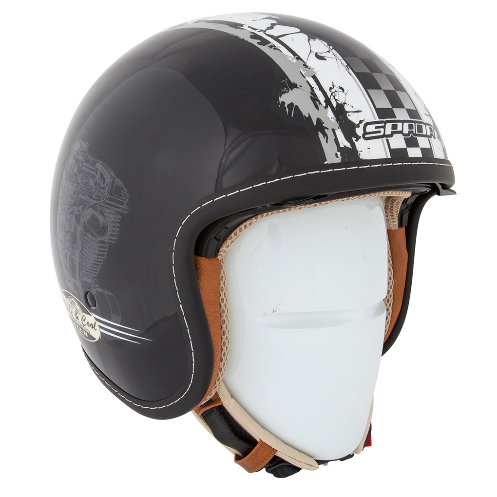 SPADA RAZE REVOLUTION OPEN FACE SUN VISOR TAN LINING MOTORCYCLE SCOOTER ...