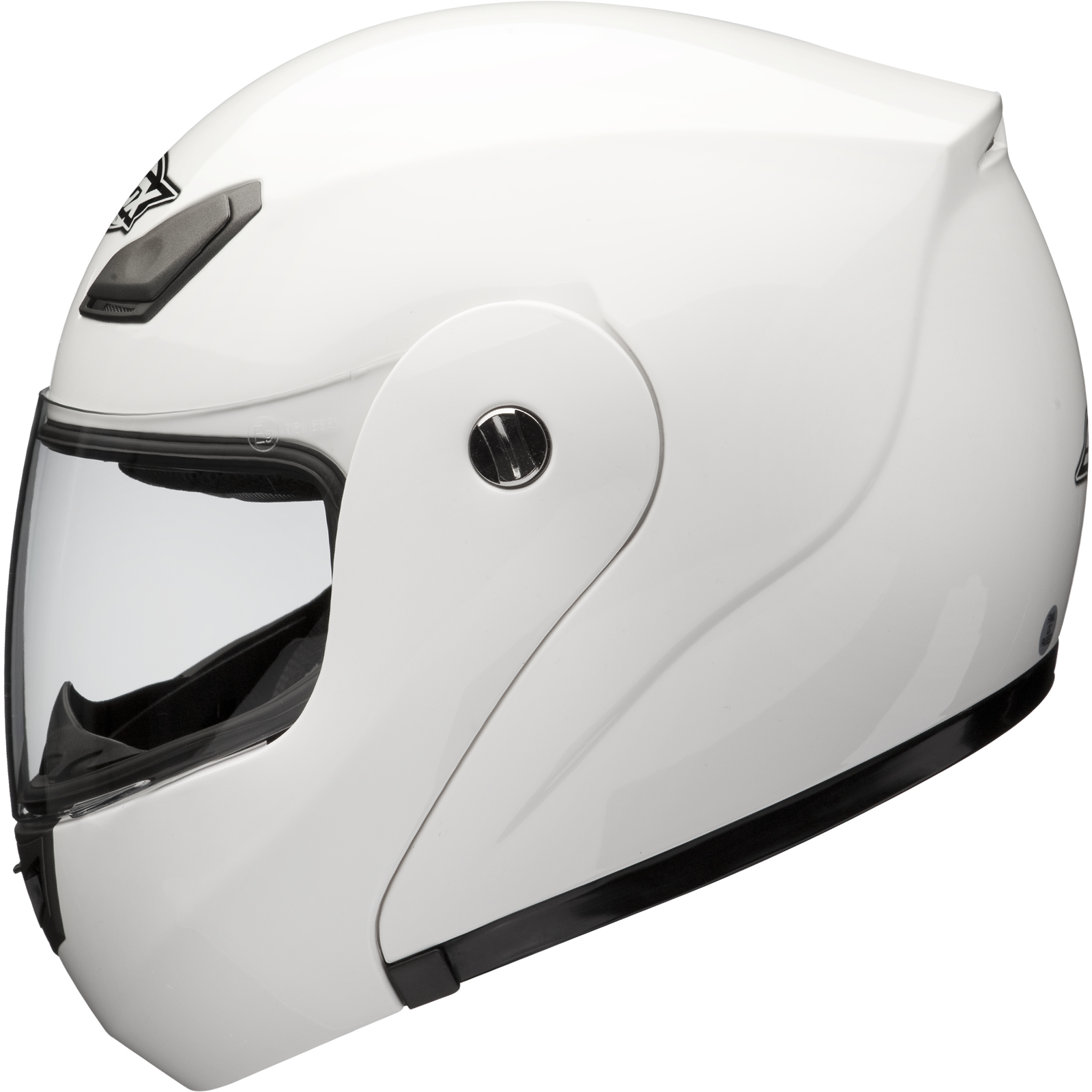 Shox Bullet Flip Up Front White Motorcycle Helmet Bike Scooter