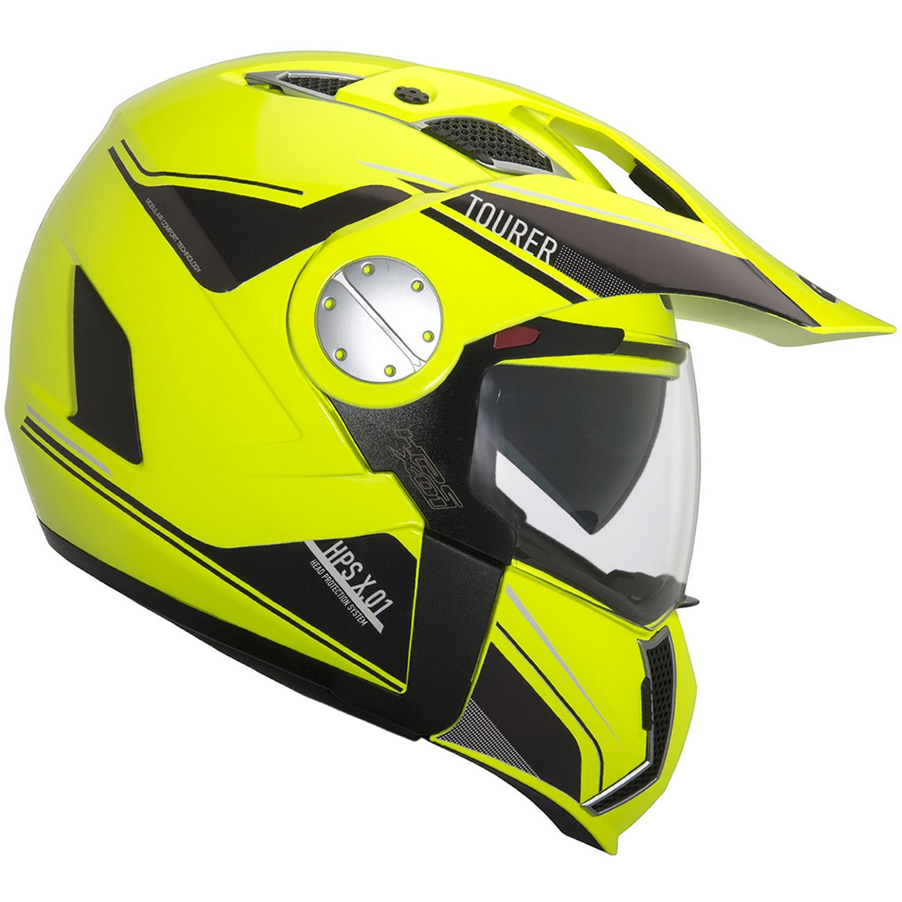 Givi X.01 Tourer Hi Viz Yellow Black Motorcycle Helmet Dual Sport Bike ...