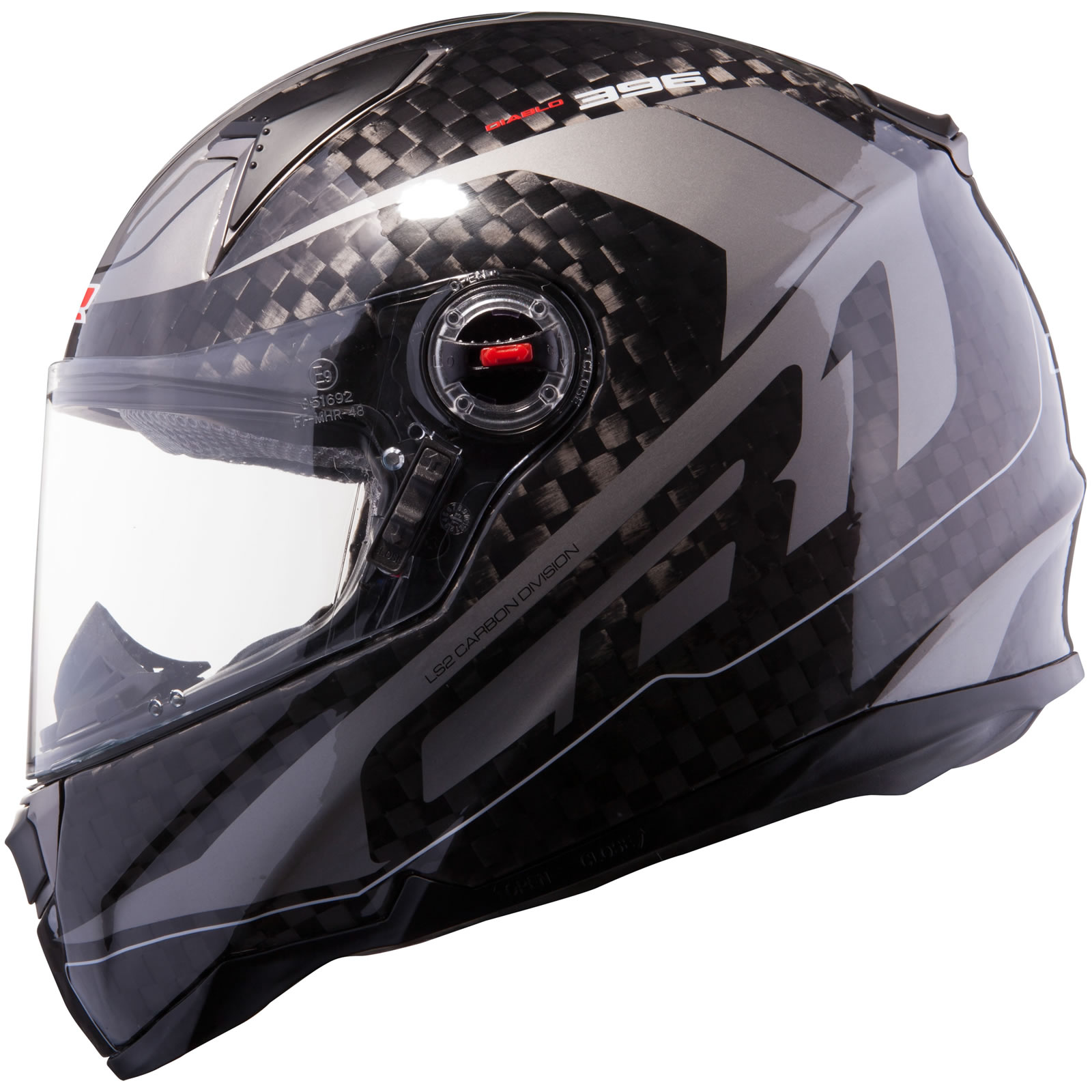 LS2 FF396.62 CR1 Diablo Carbon Fibre Gunmetal Motorcycle Helmet Full ...