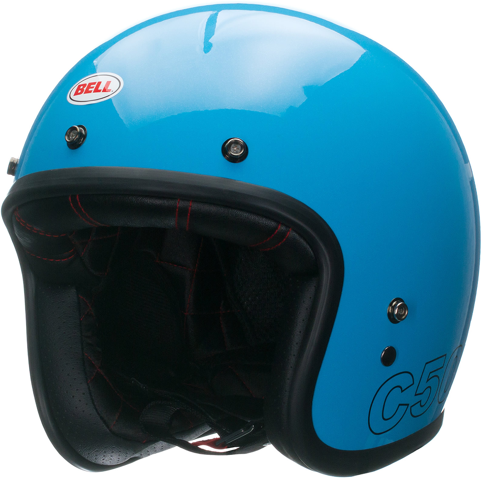 Bell Custom 500 Retro Blue Open Face Motorcycle Helmet Jet Retro Crash ...