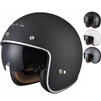 Black Classic Open Face Motorcycle Helmet Thumbnail 1