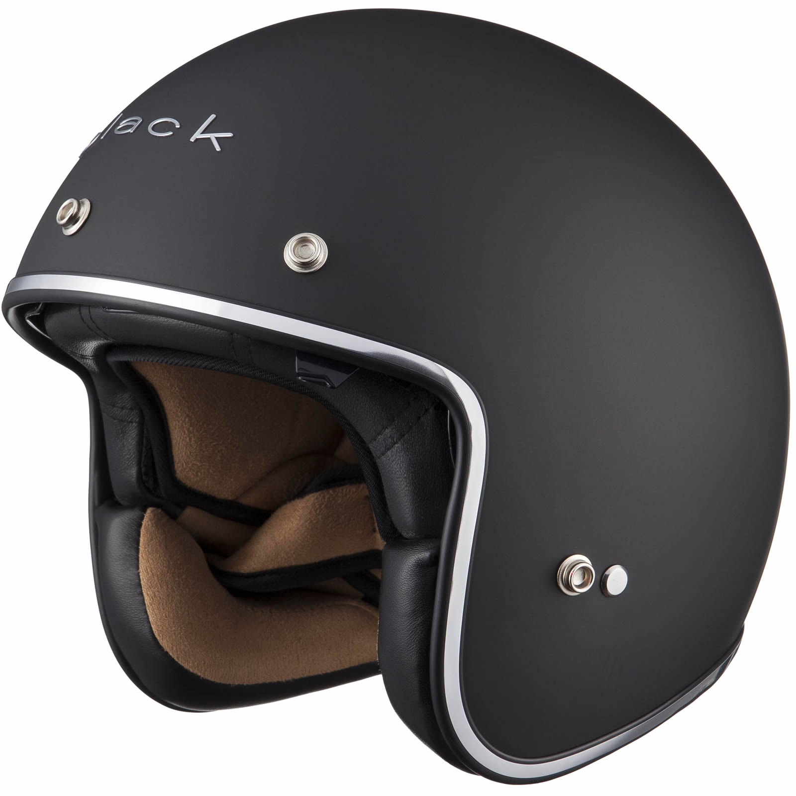 Black Classic Open Face Motorcycle 