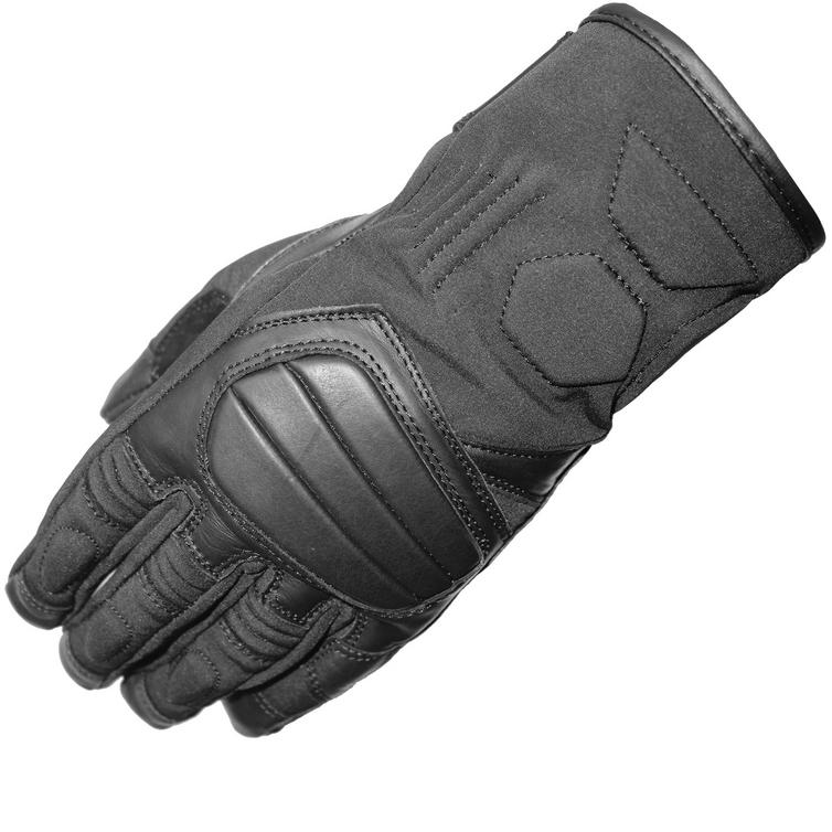 Black Duo Leather Motorcycle Gloves