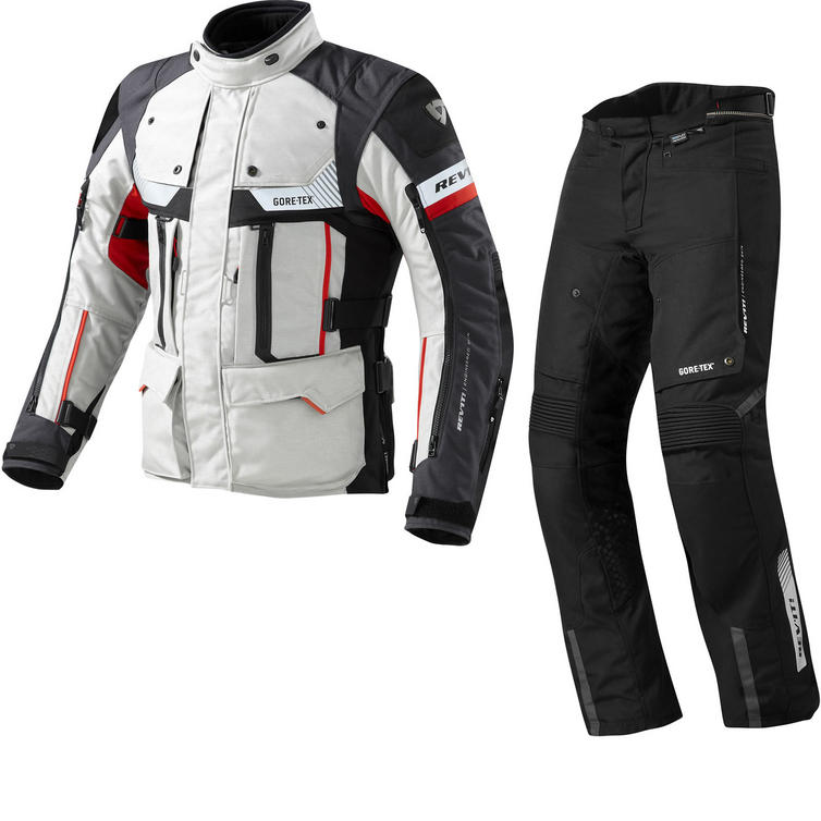 Rev It Defender Pro GTX Motorcycle Jacket and Trousers Grey Red Black