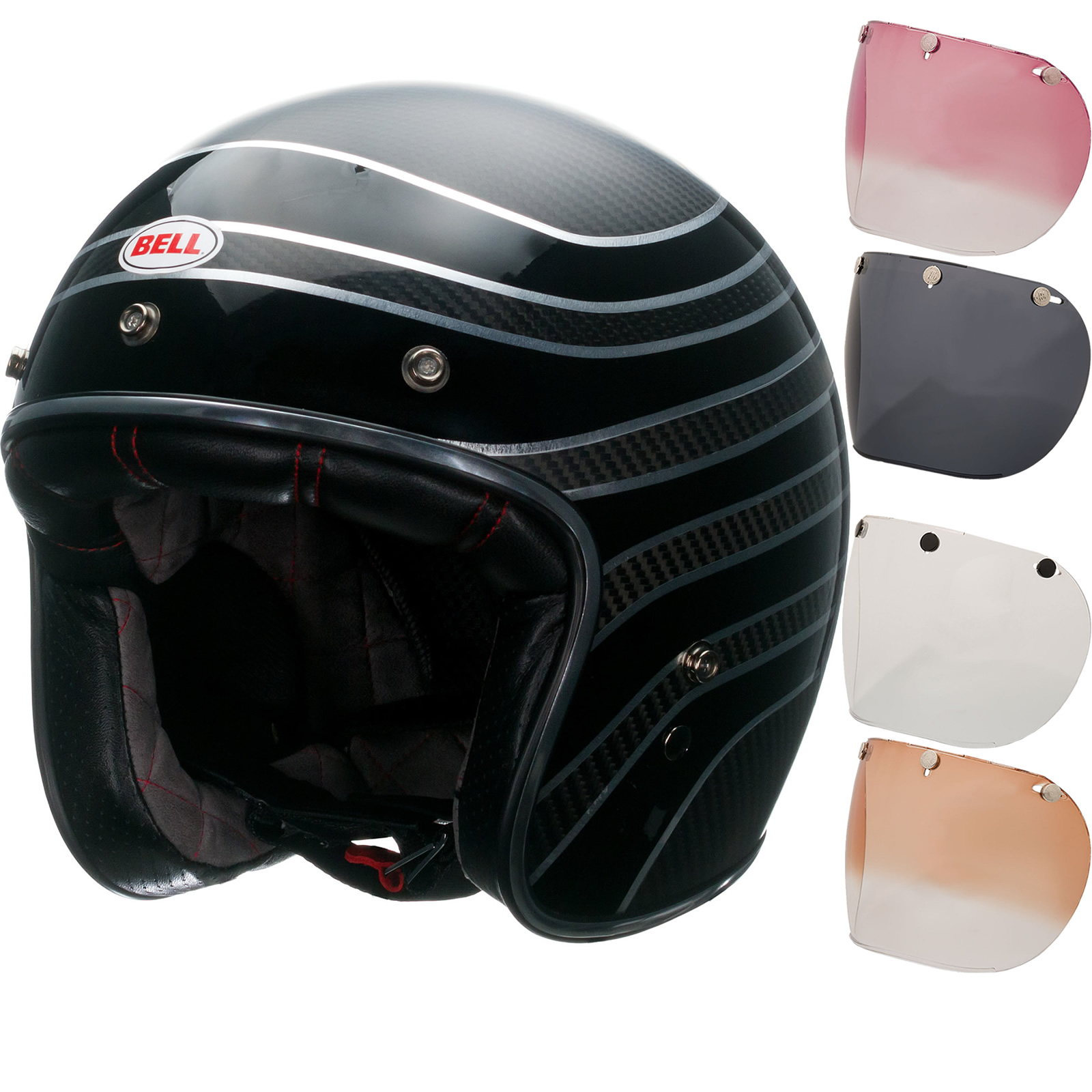 Bell Custom 500 Carbon RSD Talladega Open Face Motorcycle Helmet