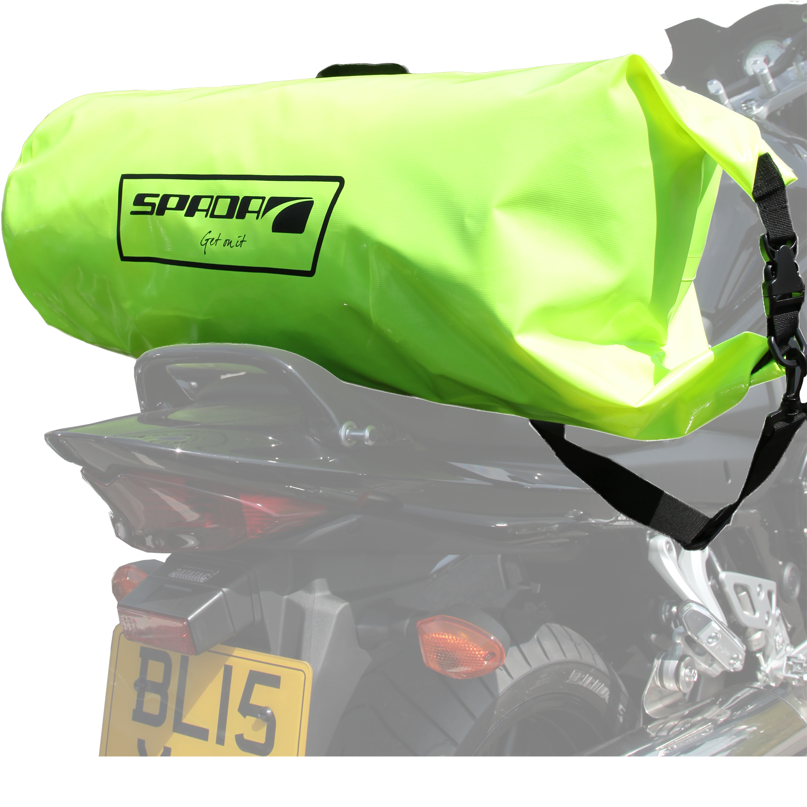 Spada Dry Motorcycle Roll Bag 40 L Fluo Yellow Waterproof Tail Pack