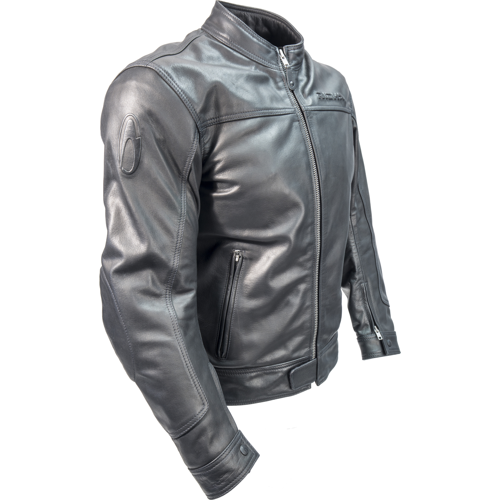 Details About Richa Cafe Leather Motorcycle Jacket Black Mens Biker Café Racer Vintage Retro