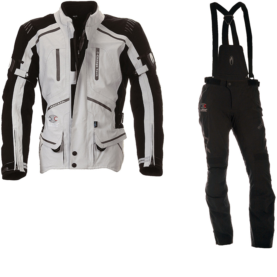 Richa Touring CChange Motorcycle Jacket & Trousers Grey Black Kit