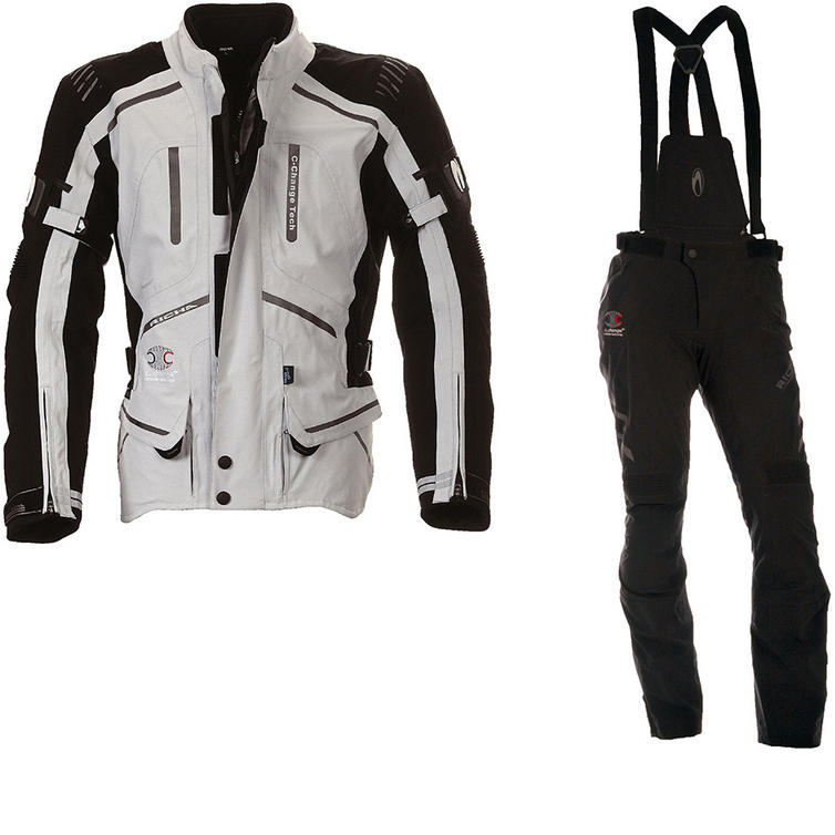 Richa Touring C-Change Motorcycle Jacket & Trousers Grey Black Kit