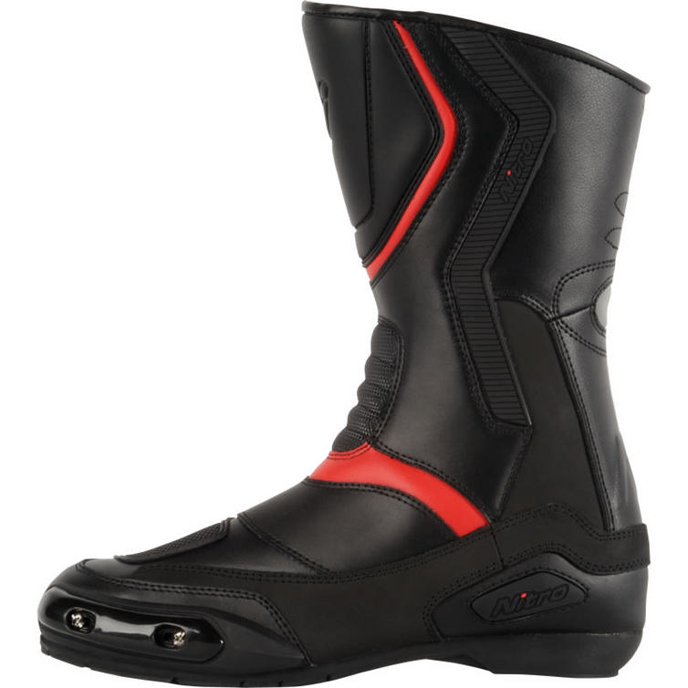 red leather motorcycle boots