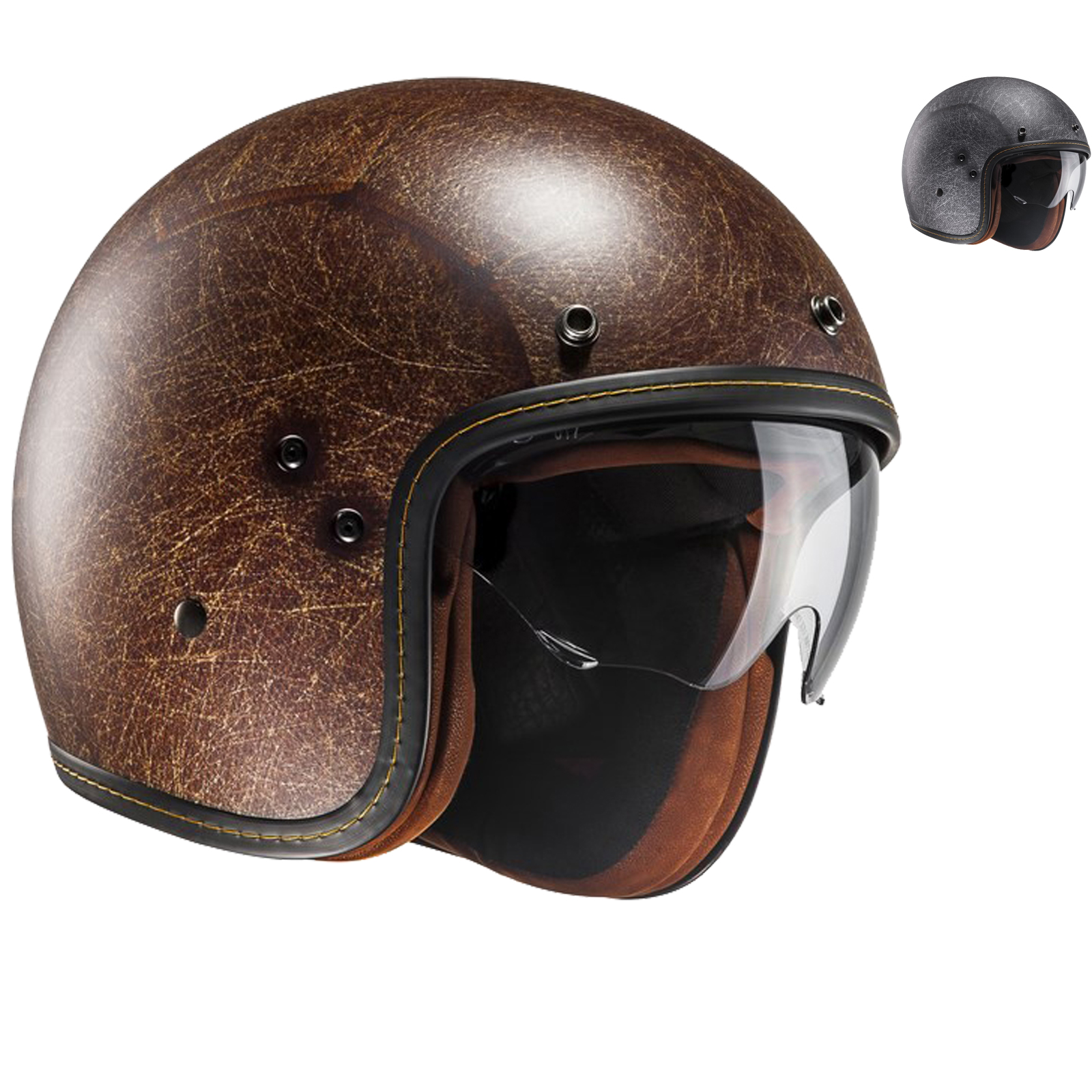 Casco Moto Aperto German Style Vintage – ABS, Con Visiera Parasole, Taglie 57-64 Cm, Certificato ECE/DOT, Per Chopper E Scooter
