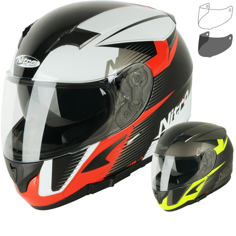 Nitro N2300 Rift DVS Motorcycle Helmet & Visor Full Face Helmets
