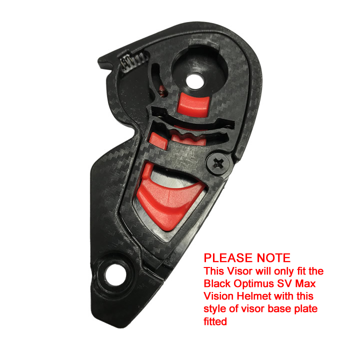 Black Optimus SV Max Vision Motorcycle Helmet Tinted Visor Secret