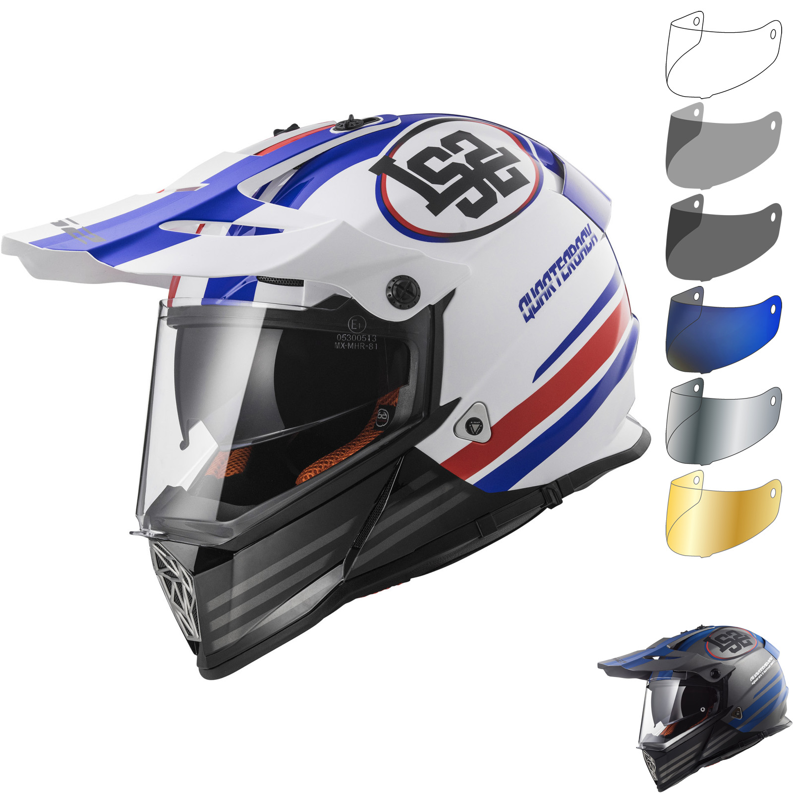 LS2 MX436 Pioneer Quarterback Dual Sport Helmet & Visor Adventure