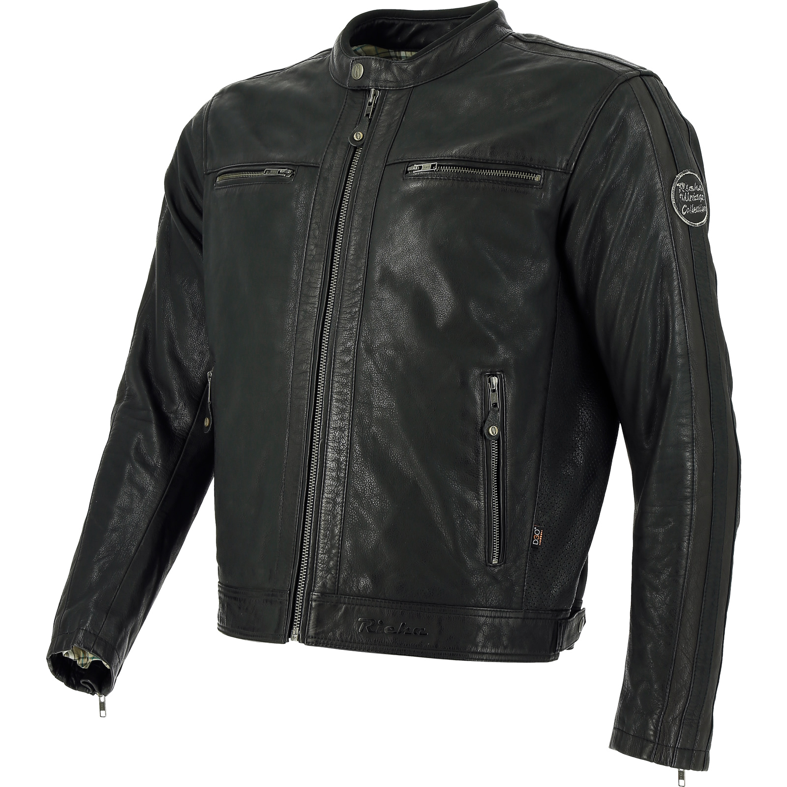 Richa Good Wood Mens Motocycle Motorbike Leather Jacket Black Picture 5 Of 6