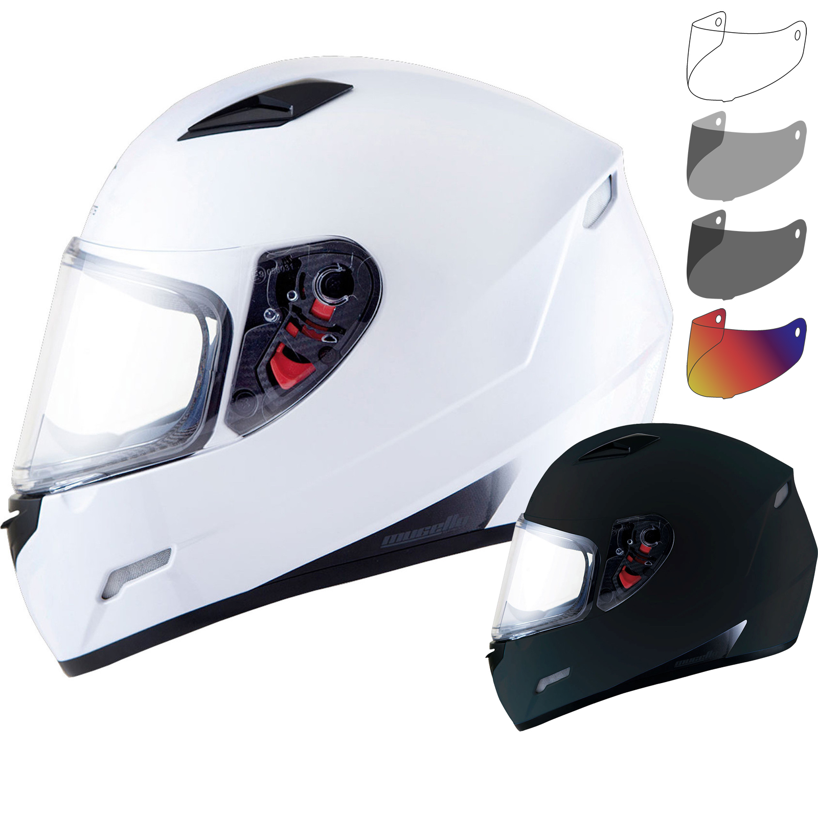 MT Mugello Solid Motorcycle Helmet & Visor