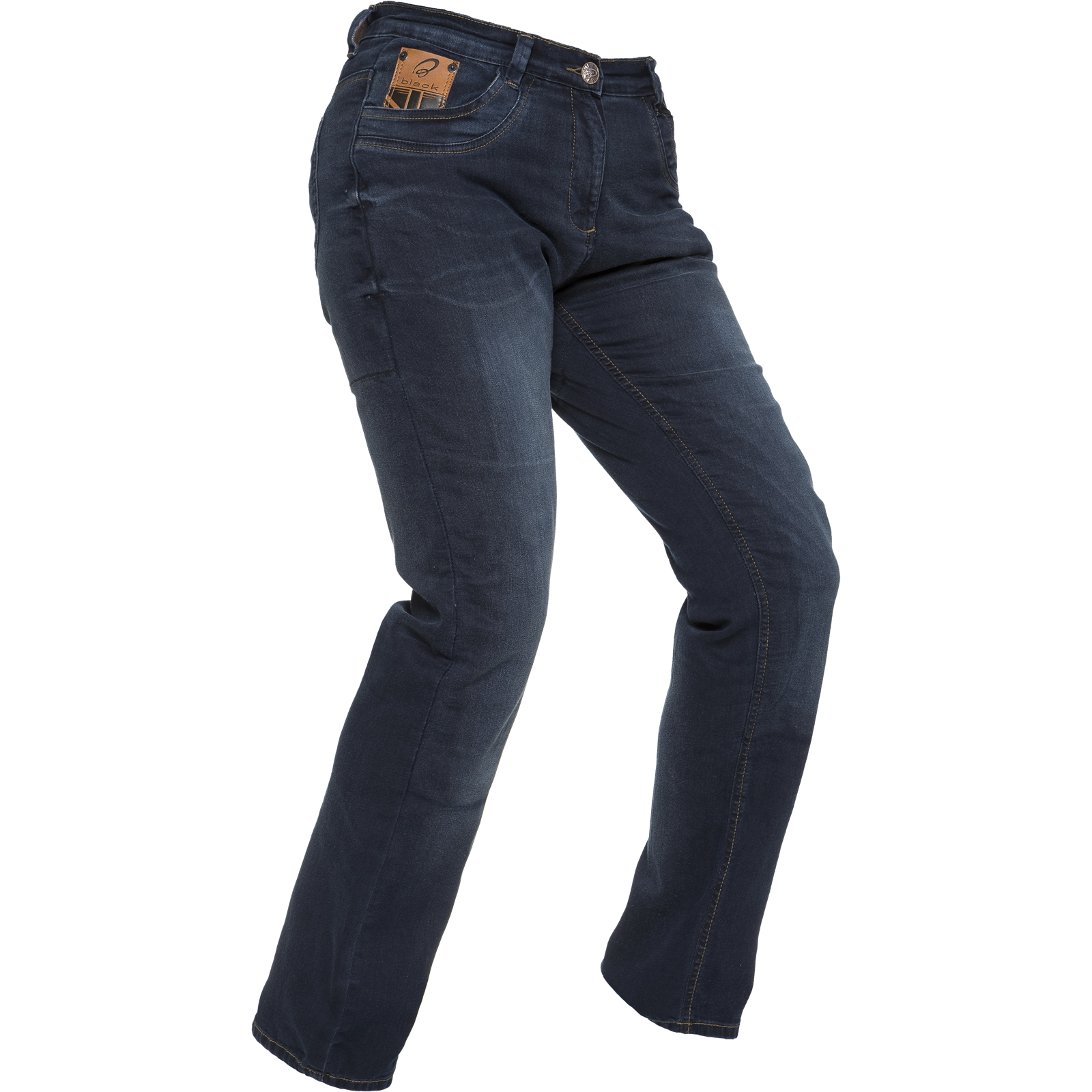 Black Salus Womens Reinforced Motorcycle Denim Jeans Ladies Protective