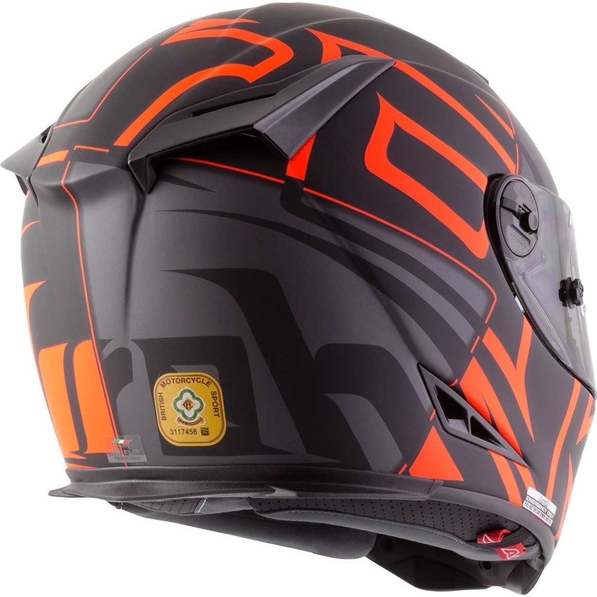 Airoh GP500 Sectors Matt Orange Motorbike Helmet Track ACU Gold Full