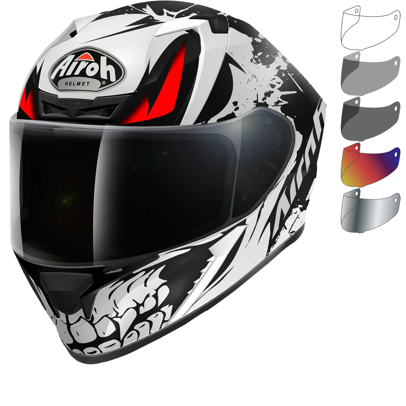 Airoh Valor Bone Motorcycle Helmet & Visor Full Face Helmets