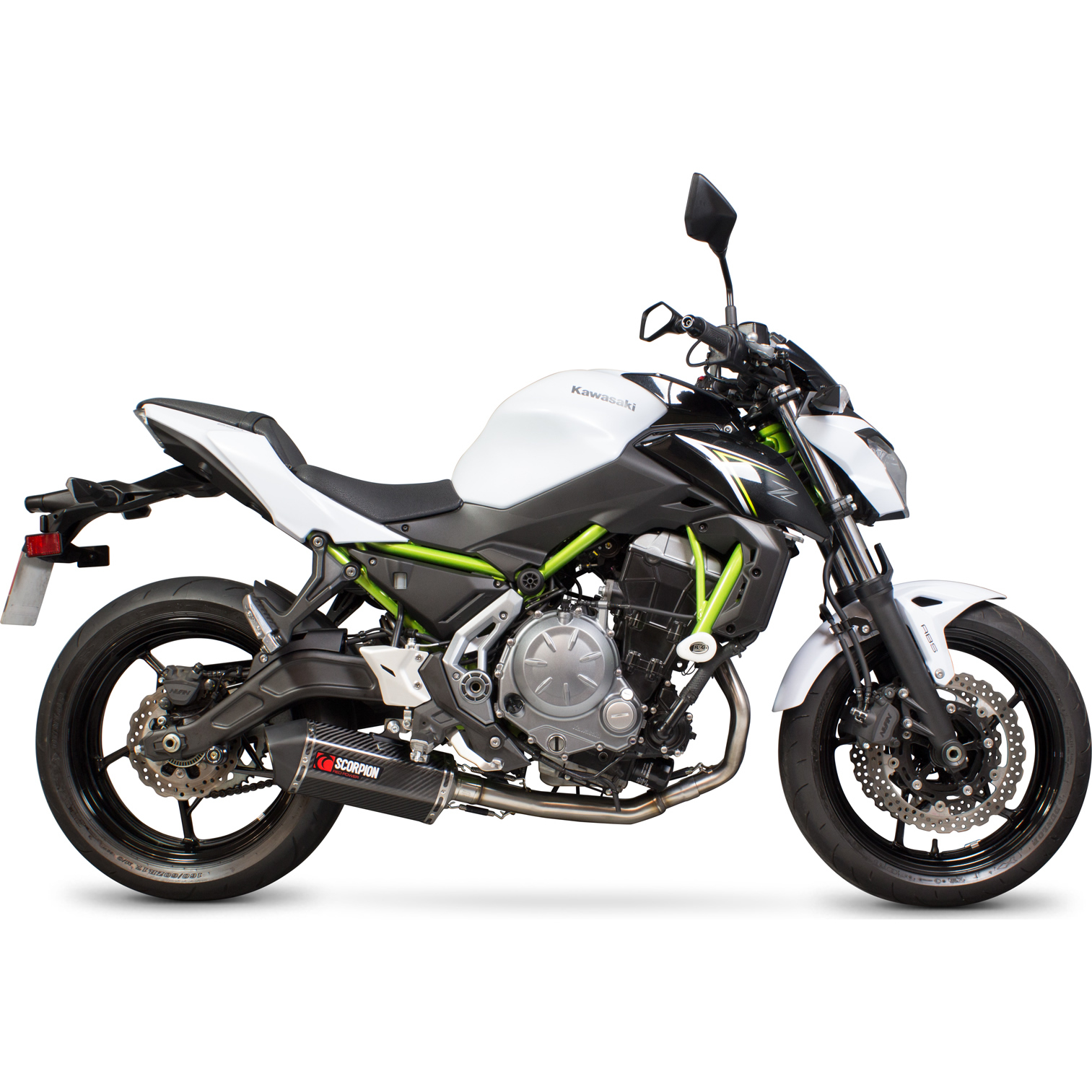 Scorpion Serket Parallel Carbon Oval Exhaust Kawasaki Z650 Full